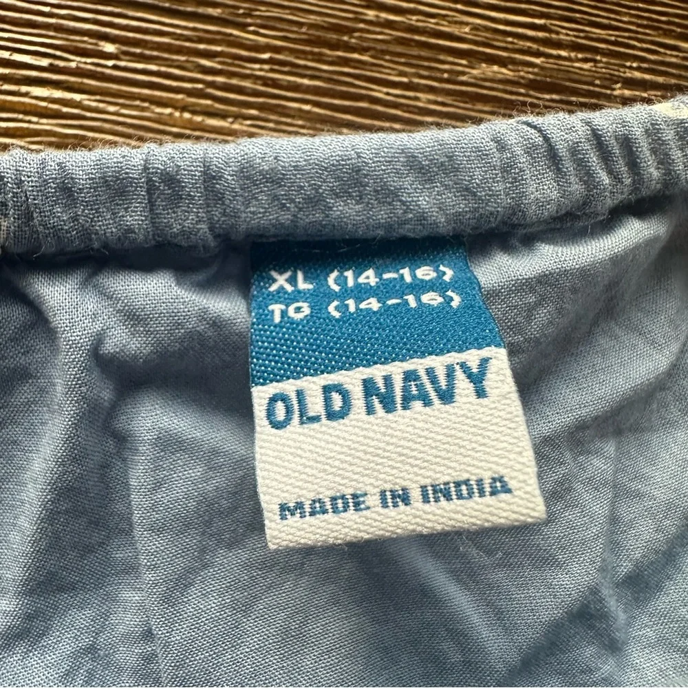 3/27$ Old Navy Girls Blue Butterfly Print Chambray Tiered Dress size XL(14-16) - Picture 3 of 5